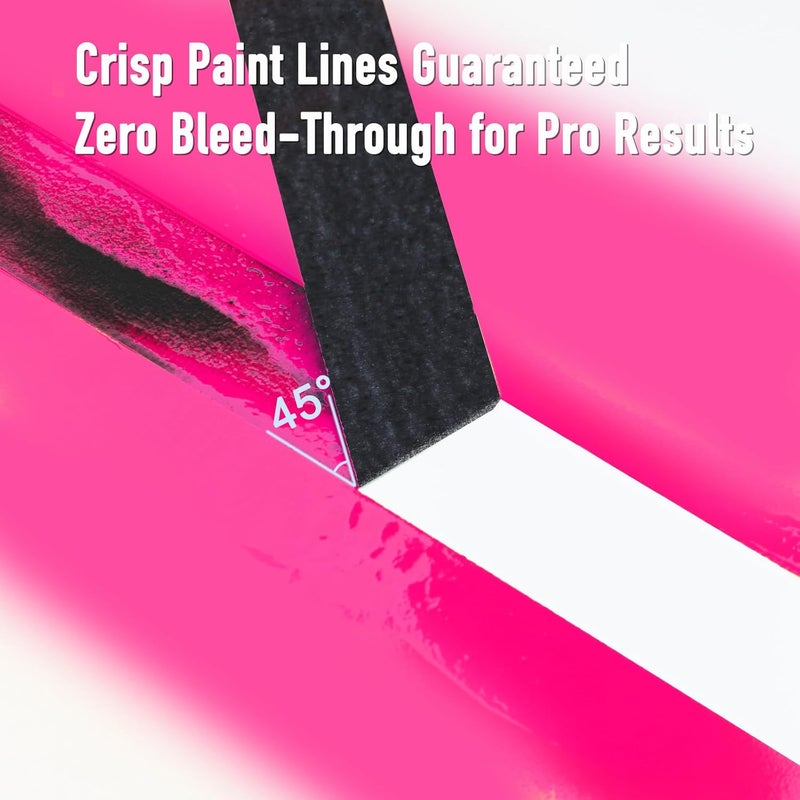 G GEYYANG GEYYANG Black Painters Tape, 2 Inch x 55 Yards x 5 Rolls, Black Masking Tape for Painting, DIY Crafts, Home & Auto | No Residue, Multi-Surface Adhesion - Image 4